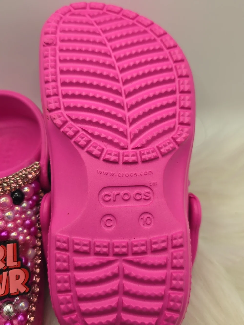CROCS Barbie Pink Beaded Clog Sandals with GRL PWR Charms